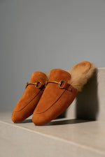 Mule Slippers Suede Fur-Lined Orthopedic Insole
