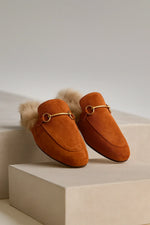 Mule Slippers Suede Fur-Lined Orthopedic Insole