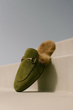 Mule Slippers Suede Fur-Lined Orthopedic Insole