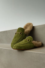 Mule Slippers Suede Fur-Lined Orthopedic Insole