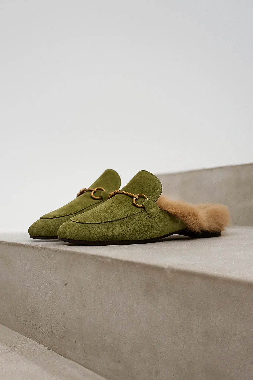 Mule Slippers Suede Fur-Lined Orthopedic Insole