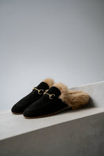 Mule Slippers Suede Fur-Lined Orthopedic Insole