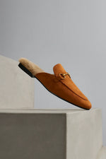 Mule Slippers Suede Fur-Lined Orthopedic Insole