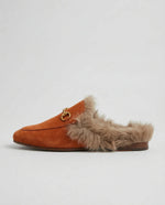 Mule Slippers Suede Fur-Lined Orthopedic Insole
