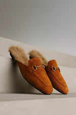 Mule Slippers Suede Fur-Lined Orthopedic Insole