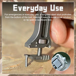 Multi-Tool Titanium Adjustable Wrench & Ruler Keychain