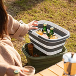 Multi-Use Basket Collapsible Self-Standing Ergonomic Handles