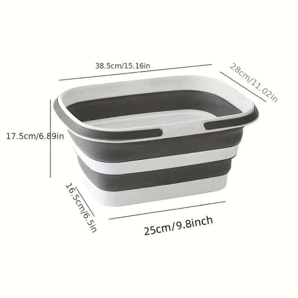 Multi-Use Basket Collapsible Self-Standing Ergonomic Handles