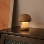 Mushroom Night Light Dimmable Touch Rechargeable Wood Finish