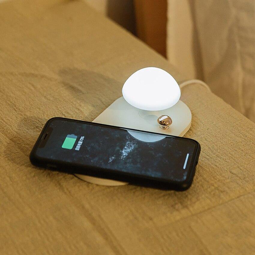 Mushroom Night Light Wireless Charging Soft LED