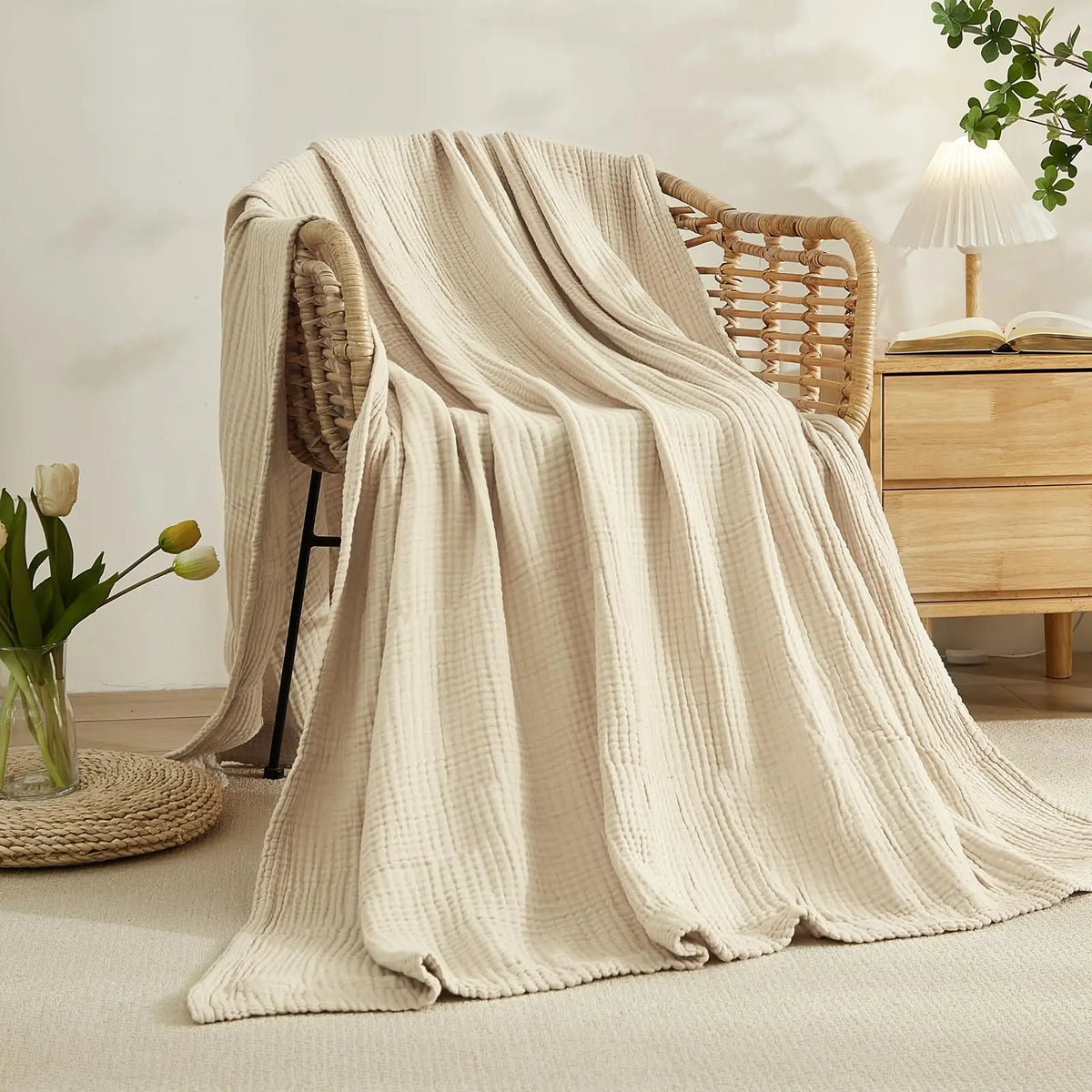 Muslin Blanket Six-Layer Cotton Breathable Machine-Washable