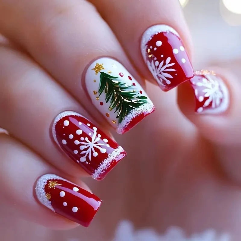 Nail Art Kit Hand-Painted Festive Designs & Long-Lasting Finish