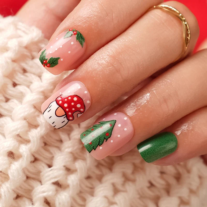 Nail Art Kit Holiday Designs Non-Toxic Gel & Buffing Strips
