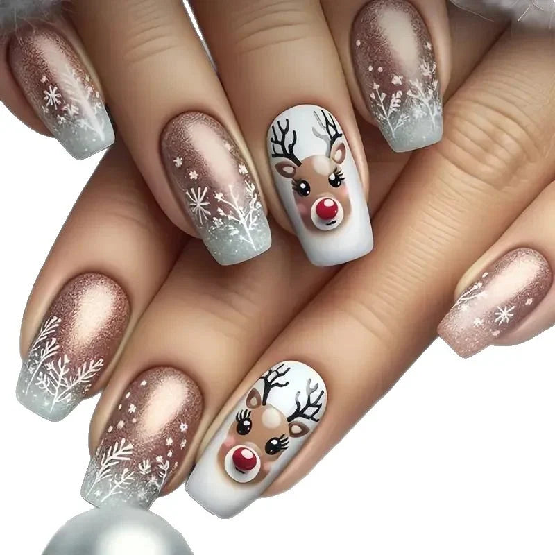 Nail Art Kit Reindeer & Snowflake Easy Application