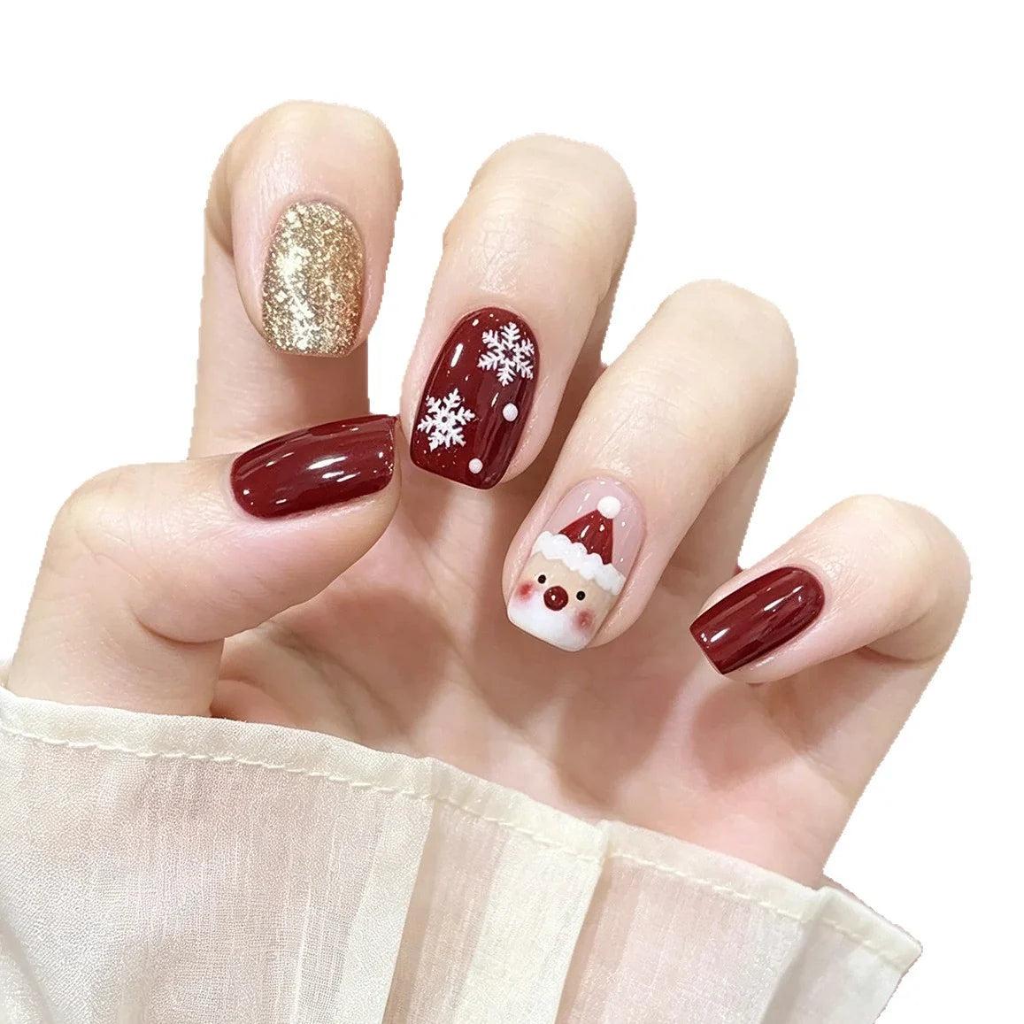 Nail Art Set 24-Color Festive Motifs & Glitter Accents