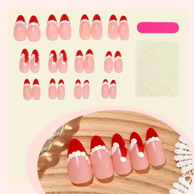 Nail Art Set Festive Red Glue Included