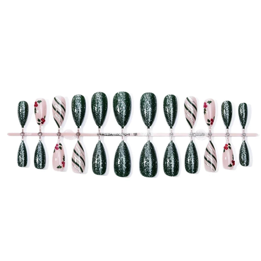 Nail Art Set Green Glitter Chip-Resistant Tools