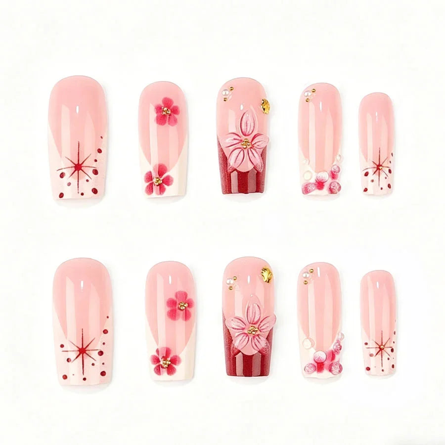Nail Art Set Premium Gel Glossy Floral Designs