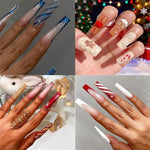 Nail Art Strips Holiday Snowflake & Ornament Easy-Apply Long-Lasting