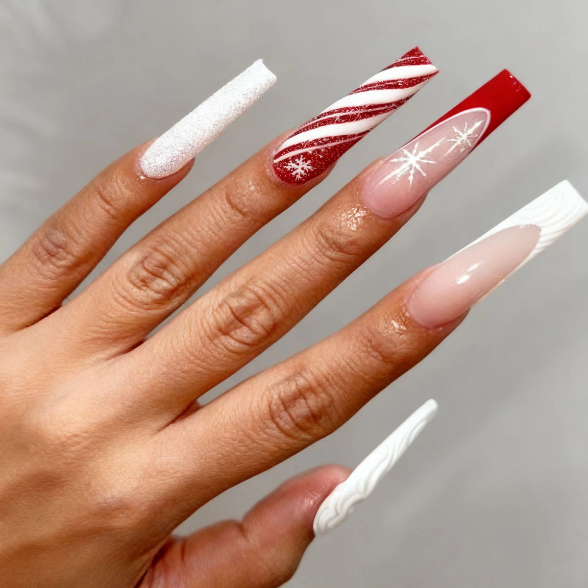 Nail Art Strips Holiday Snowflake & Ornament Easy-Apply Long-Lasting