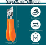 Nail Clippers Stainless Steel Wide Jaw Non-Slip Grip