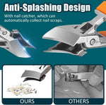 Nail Clippers Stainless Steel Wide Jaw Non-Slip Grip