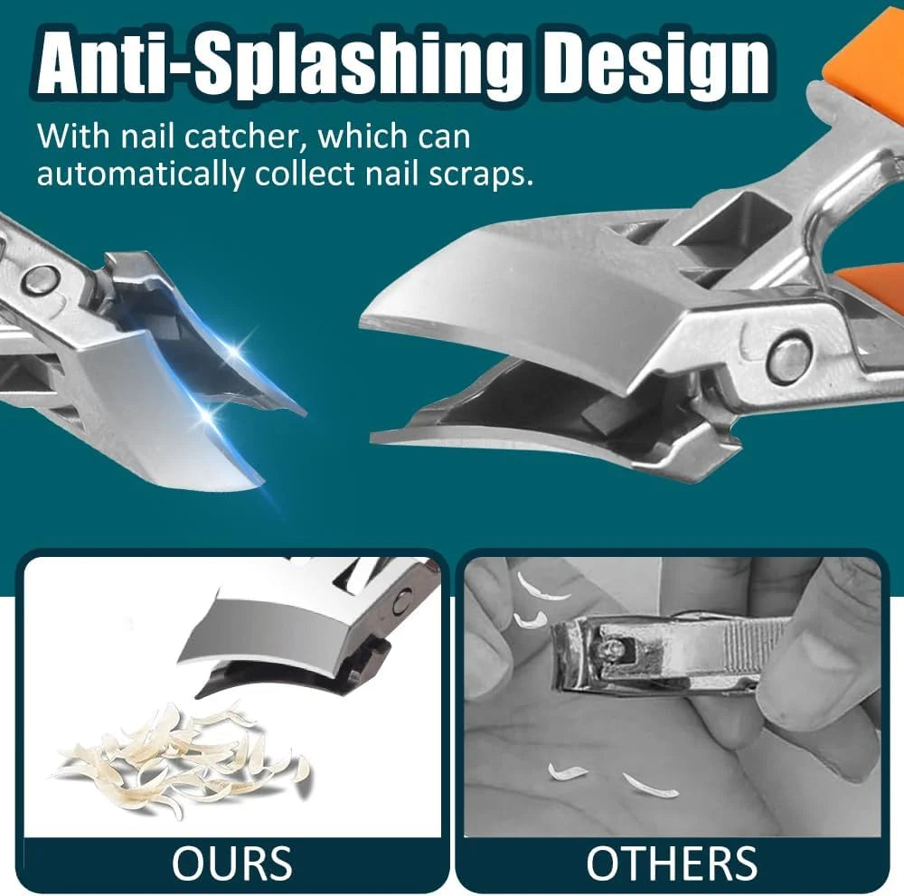 Nail Clippers Stainless Steel Wide Jaw Non-Slip Grip