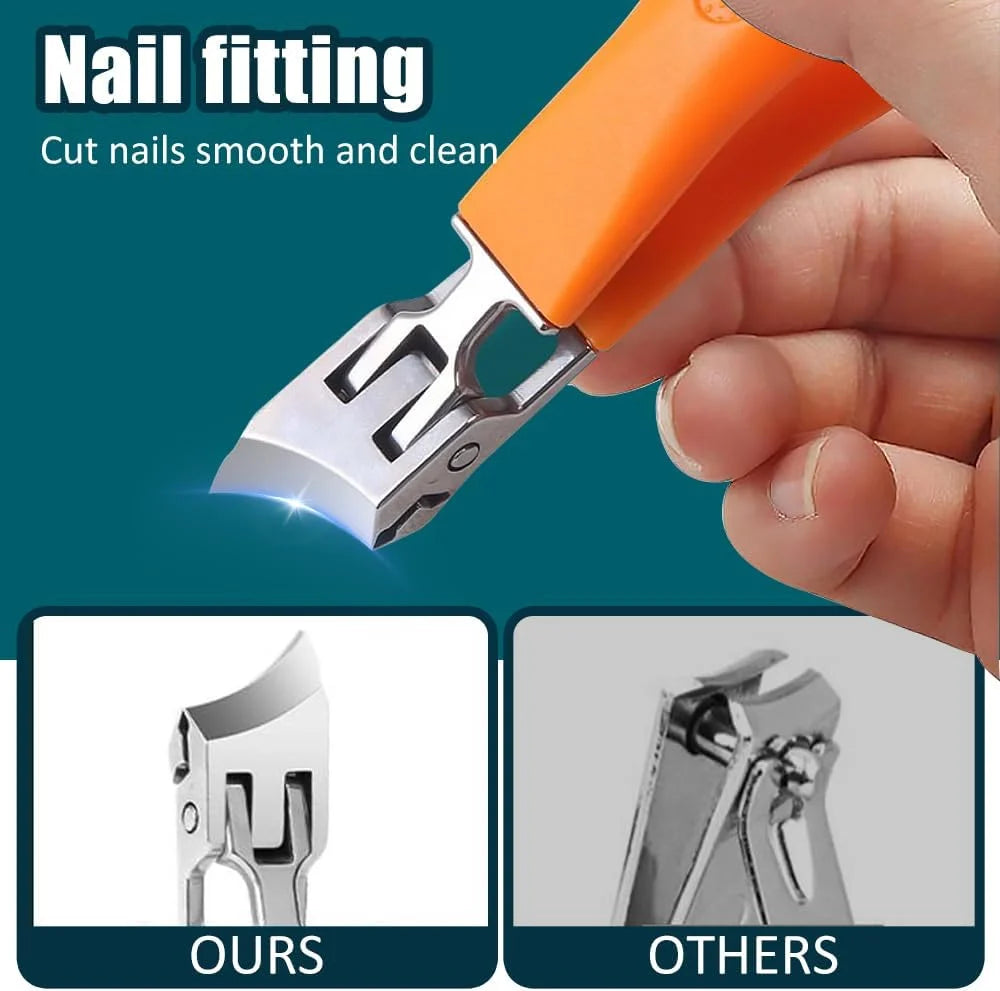 Nail Clippers Stainless Steel Wide Jaw Non-Slip Grip