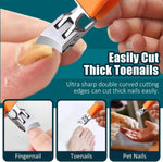 Nail Clippers Stainless Steel Wide Jaw Non-Slip Grip