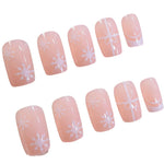 Nail Enhancements Acrylic Easy-Apply Holiday Snowflake & Ribbon