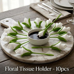 Napkin Holder Set Lily Flower Design Reusable Set of 10