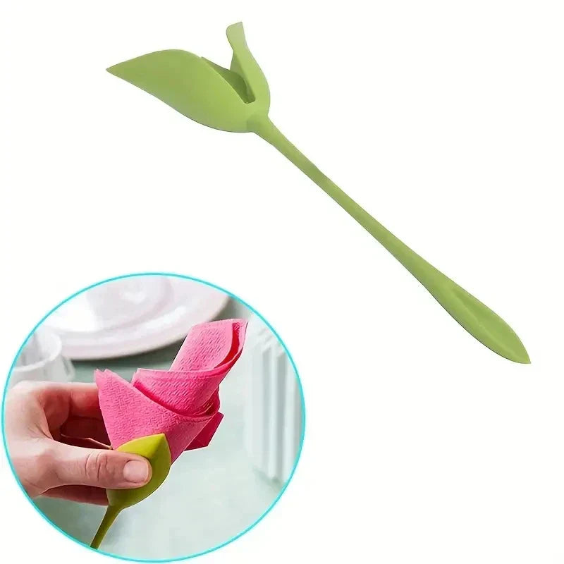 Napkin Holder Set Lily Flower Design Reusable Set of 10