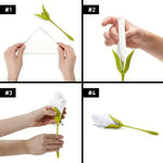Napkin Holder Set Lily Flower Design Reusable Set of 10