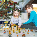 Nativity Advent Calendar 24 Plastic Figures for Christmas Story Play