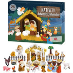 Nativity Advent Calendar 24 Plastic Figures for Christmas Story Play