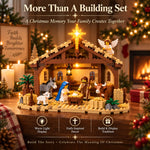 Nativity Building Block Set Illuminated Star & Stable