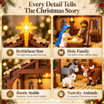 Nativity Building Block Set Illuminated Star & Stable