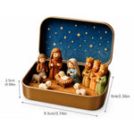 Nativity Scene Stainless Steel Keepsake Box Compact Display