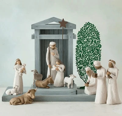 Nativity Set Handcrafted Reclaimed Barn Wood 20-Piece