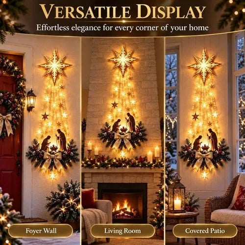 Nativity Wall Ornament Warm White LED Lights