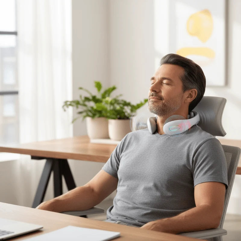 Neck Massager Vibration Heat Pulse Therapy