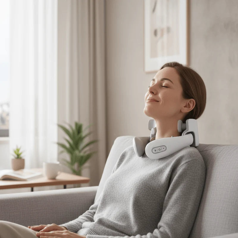 Neck Massager Vibration Heat Pulse Therapy