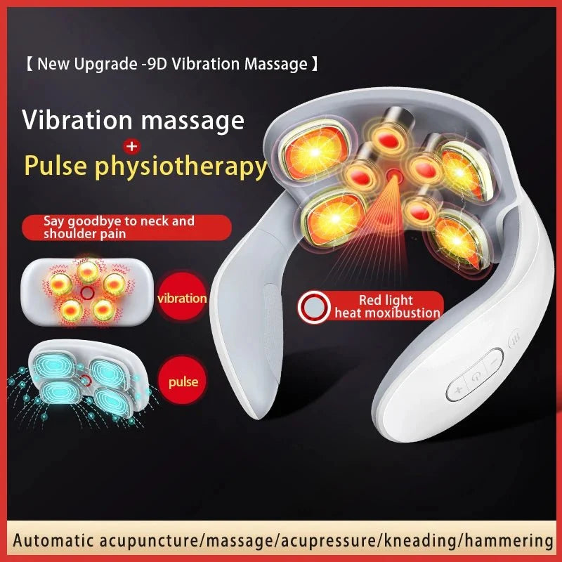 Neck Massager Vibration Heat Pulse Therapy
