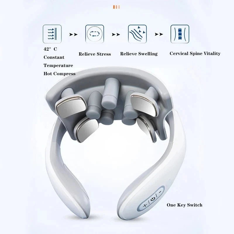 Neck Massager Vibration Heat Pulse Therapy
