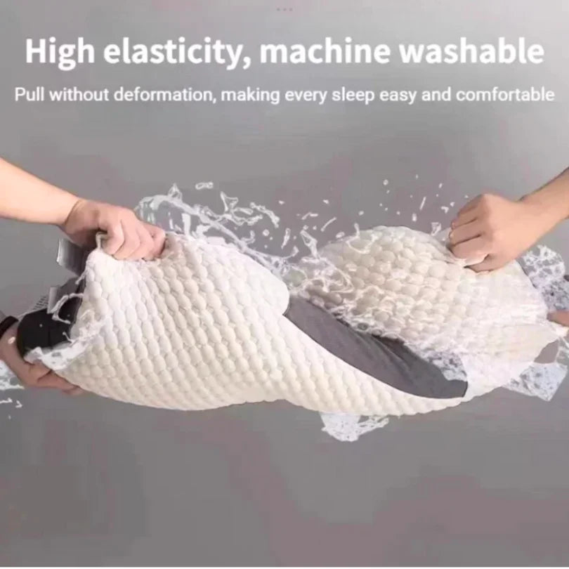 Neck Pillow Ergonomic Support Breathable Knitted Cover Microfiber Filling