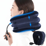 Neck Pillow Inflatable Adjustable Air Pump Plush Velvet Cover
