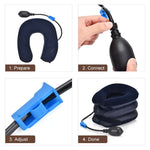 Neck Pillow Inflatable Adjustable Air Pump Plush Velvet Cover