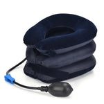 Neck Pillow Inflatable Adjustable Air Pump Plush Velvet Cover