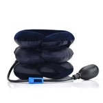 Neck Pillow Inflatable Adjustable Air Pump Plush Velvet Cover