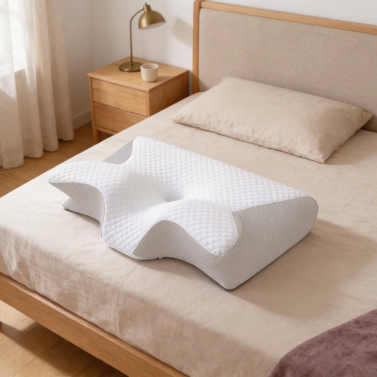Neck Pillow Memory Foam Dual-Height Washable Cover